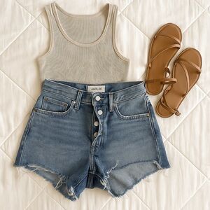 AGOLDE High-Rise Cutoff Denim Shorts – Size 25